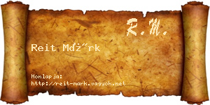 Reit Márk névjegykártya